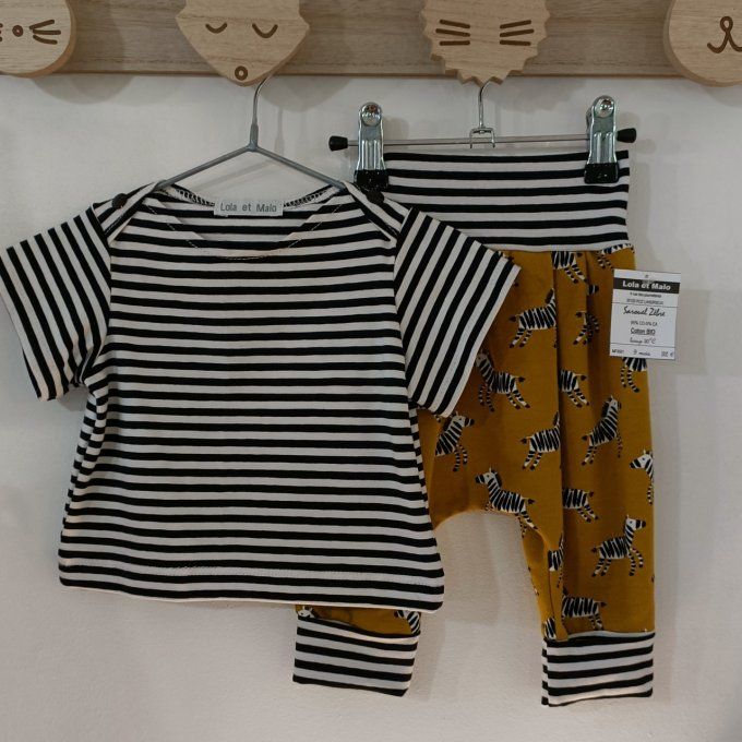 ENSEMBLE ZEBRE MOUTARDE 