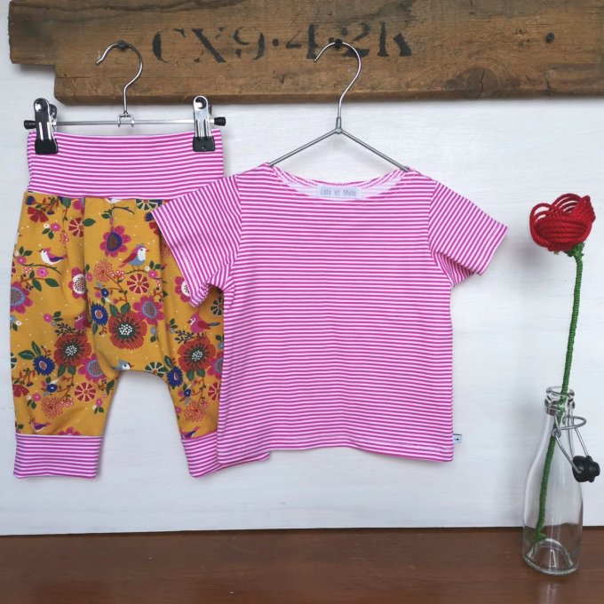 ENSEMBLE BIRDY JAUNE/FUCHSIA